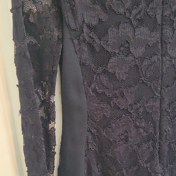 Diane Von Furstenberg Black Floral Lace Dress - Picture 4 of 6